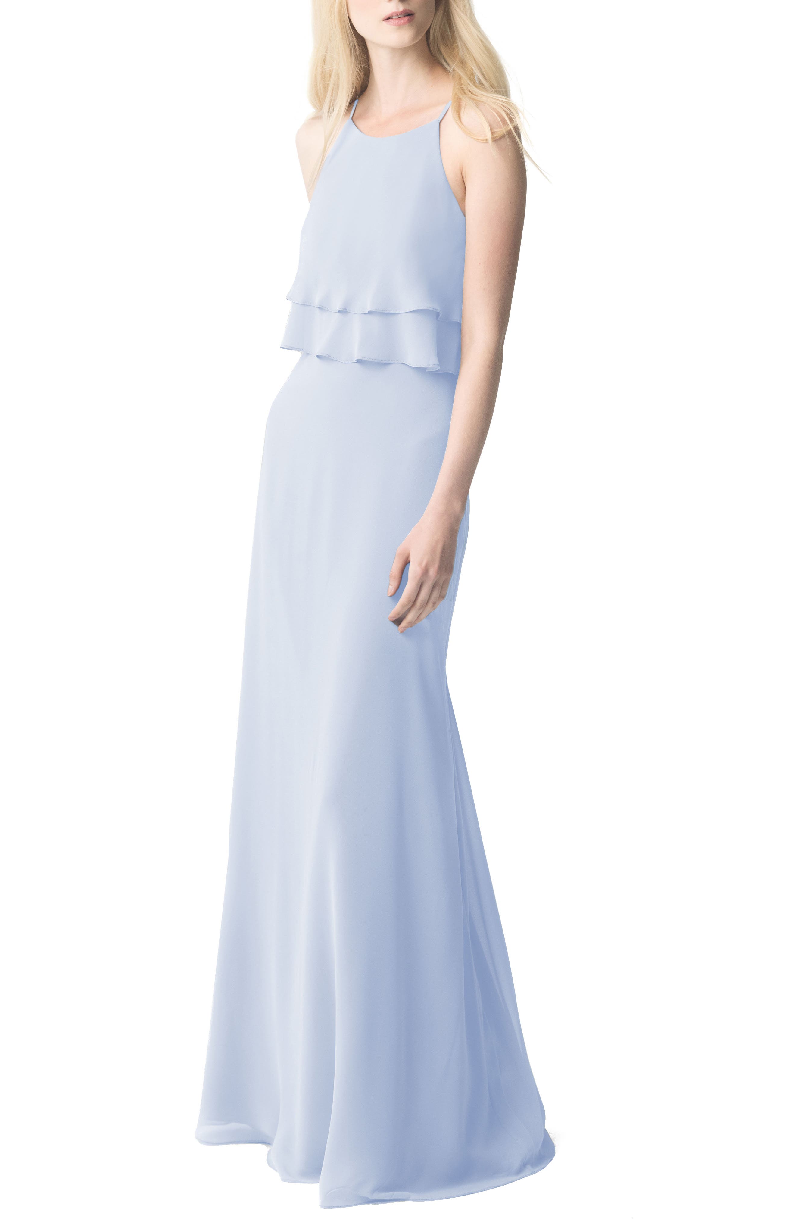 Jenny Yoo Charlie Ruffle Chiffon Gown