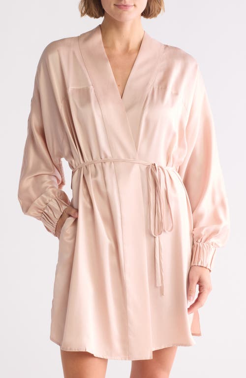 Lunya Washable Silk Robe in Delicate Pink 