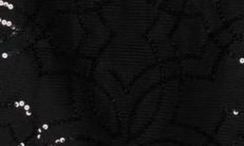 Connected Apparel Sequin Cape Gown In Black