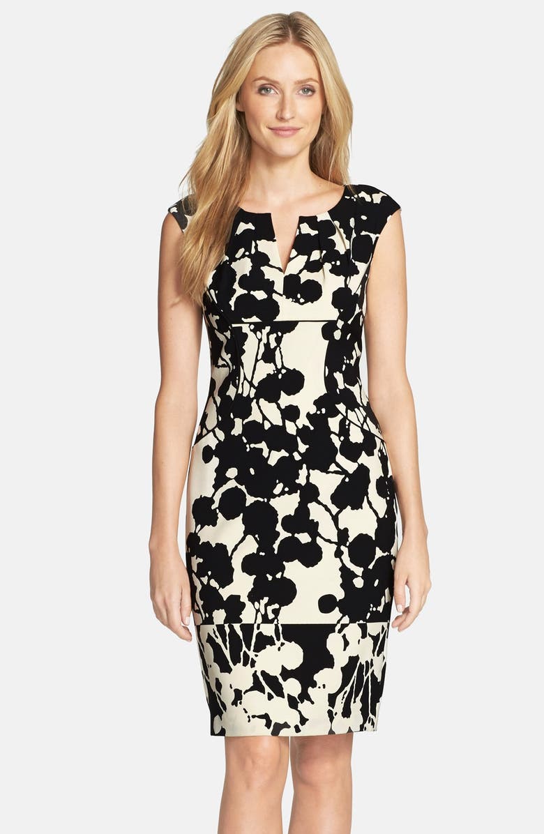 Adrianna Papell Floral Print Crepe Sheath Dress | Nordstrom