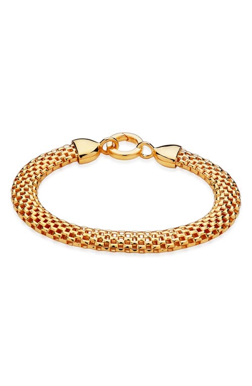 Monica Vinader Heirloom Woven Wide Chain Bracelet in Yellow Gold