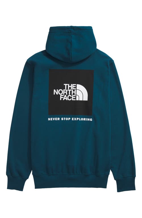 Shop The North Face Nse Box Logo Graphic Hoodie In Midnight Petrol