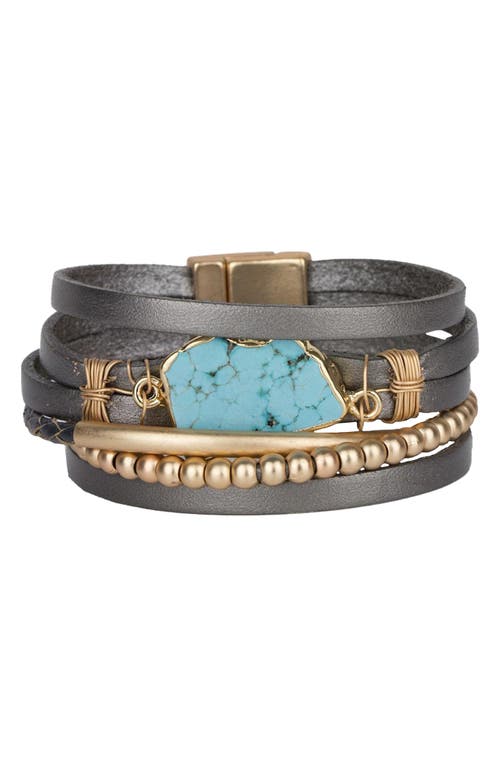 Shop Saachi Playa Beaded Wrap Bracelet In Grey