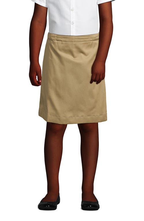 LANDS' END LANDS' END SCHOOL UNIFORM GIRLS PLUS BLEND CHINO SKORT TOP OF KNEE 