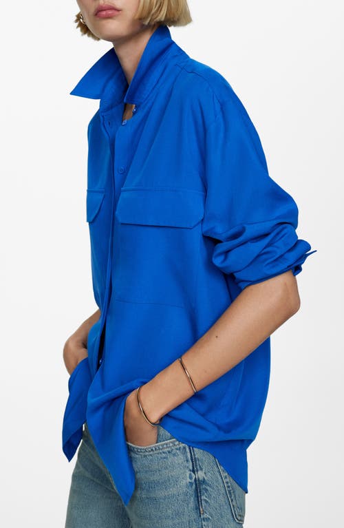 Mango Pocket Button-up Shirt In Blue