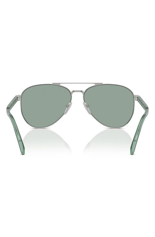 Prada 61mm Pilot Sunglasses In Silver