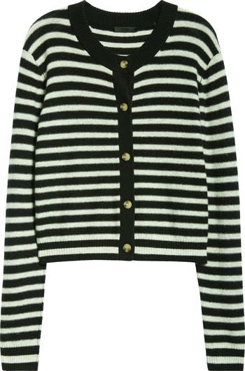 Stripe Wool Cashmere Cardigan