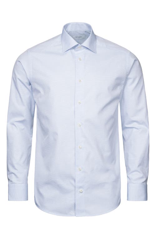 Eton Contemporary Fit Dobby Organic Cotton Dress Shirt Light Pastel Blue at Nordstrom, - R