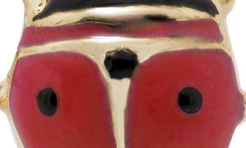 Mignonette 14k Gold & Enamel Ladybug Earrings In Red/gold