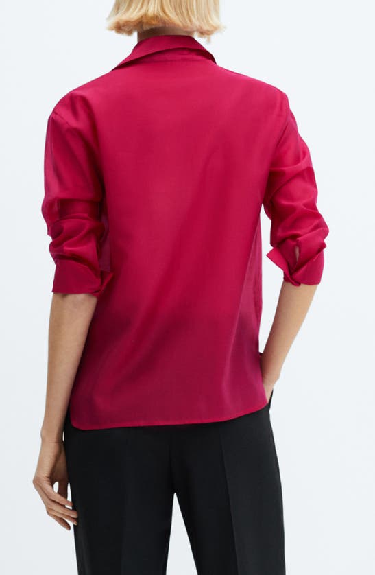 Shop Mango Malva Button-up Shirt In Strawberry