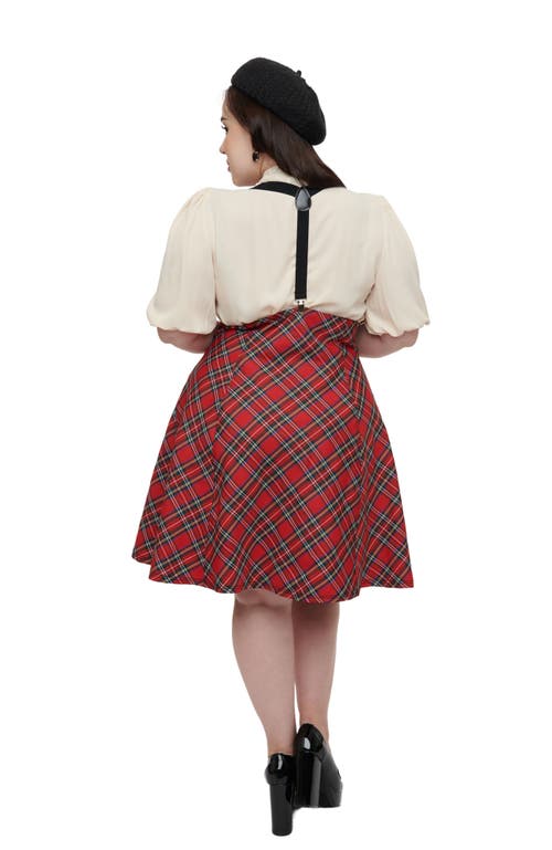 UNIQUE VINTAGE UNIQUE VINTAGE PLUS SIZE 1950S SUSPENDER FLARE SKIRT 