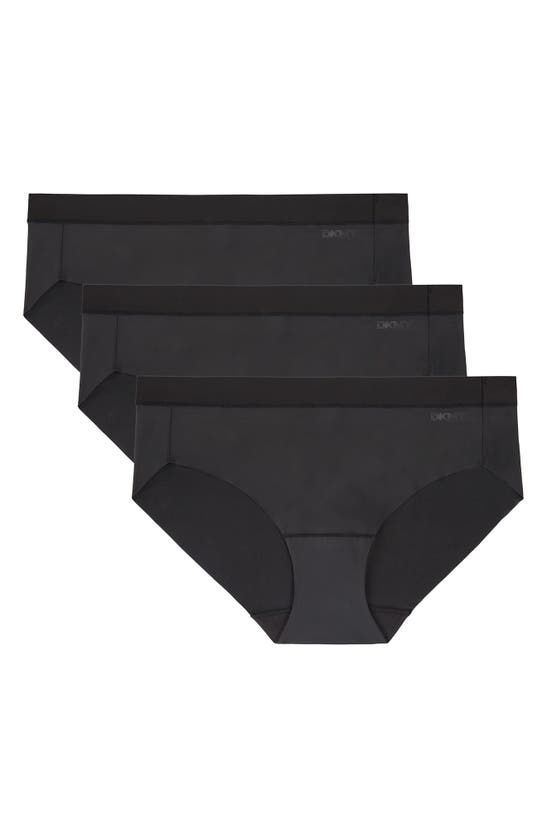 Dkny Signature 3-pack Bikini In Jet Black Pack