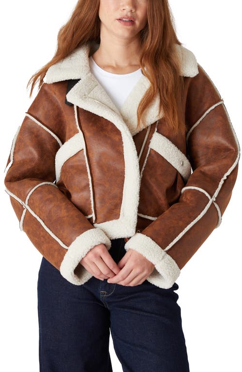 Blanknyc Faux Shearling Jacket In Steady Habit