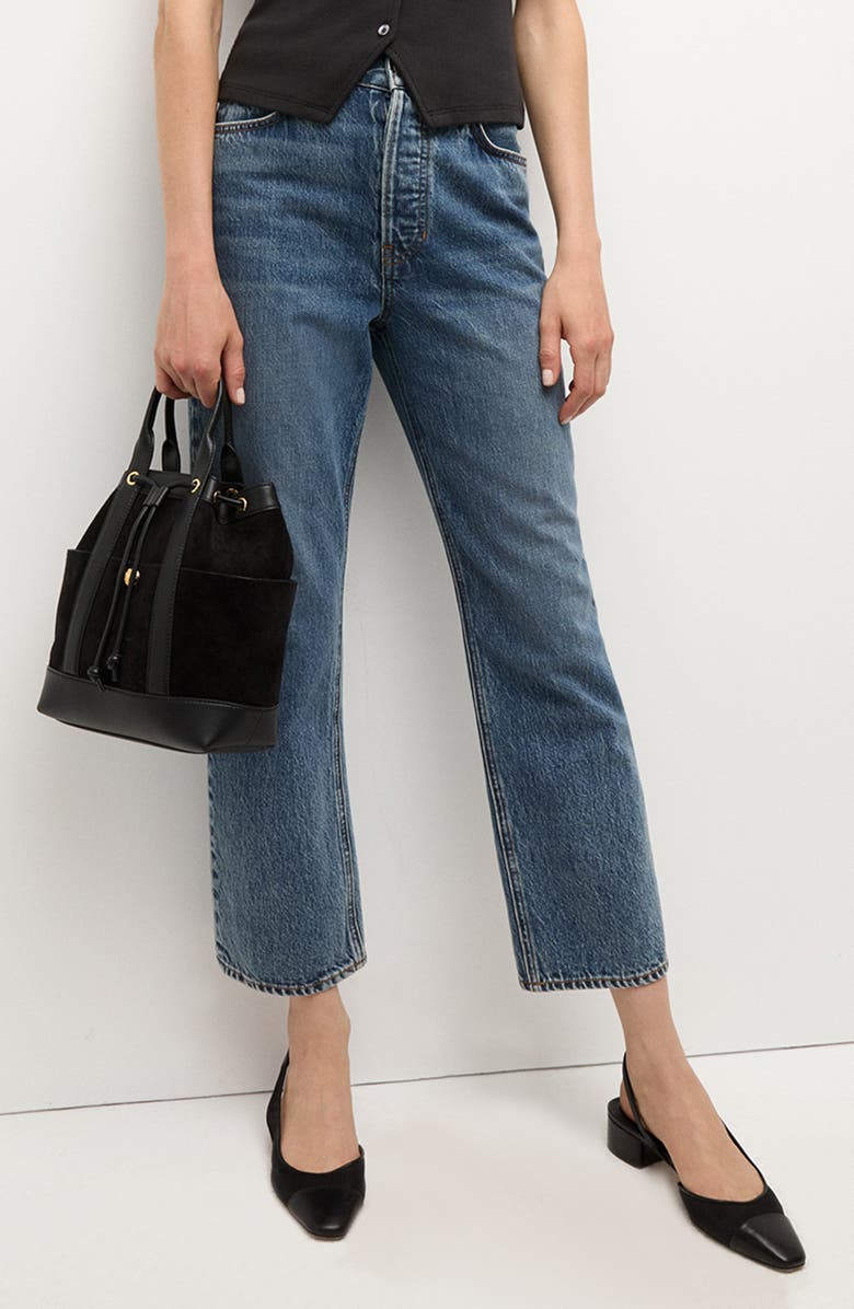 Veronica Beard Goody Suede & Leather Tote, Alternate, color,