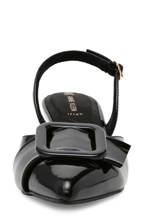Anne Klein Bernette Bow Pump In Black Patent