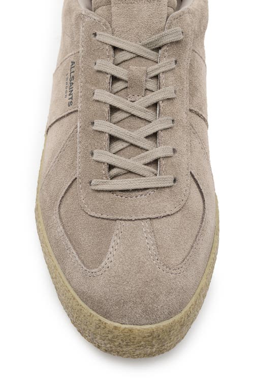 Shop Allsaints Jaimee Low Top Suede Sneaker In Sand/taupe Brown