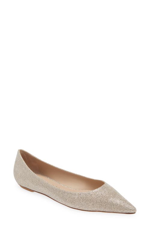 Stuart Weitzman Emilia Pointed Toe Flat Poudre New Noir at Nordstrom,