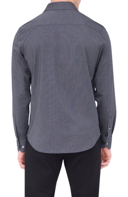 Shop Bugatchi Jimmy Ooohcotton® Geo Print Button-up Shirt In Black/grey