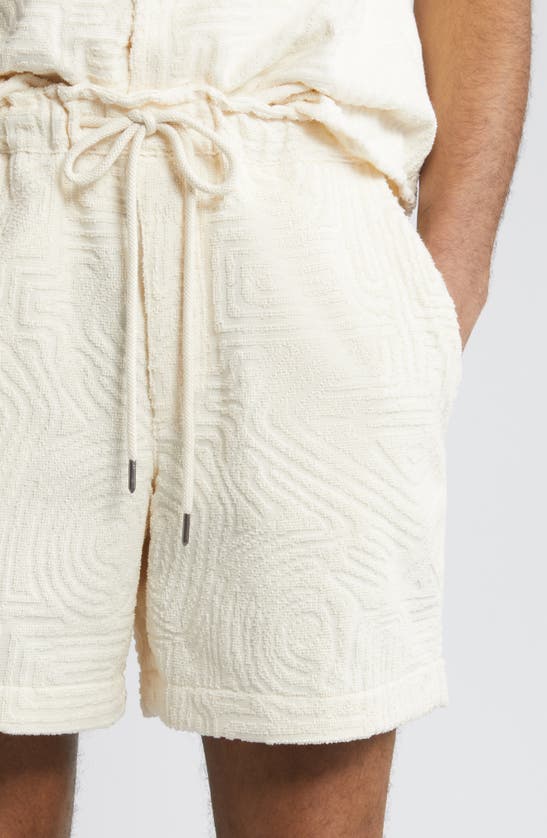 Shop Oas Golconda Jacquard Terry Cloth Shorts In Off White