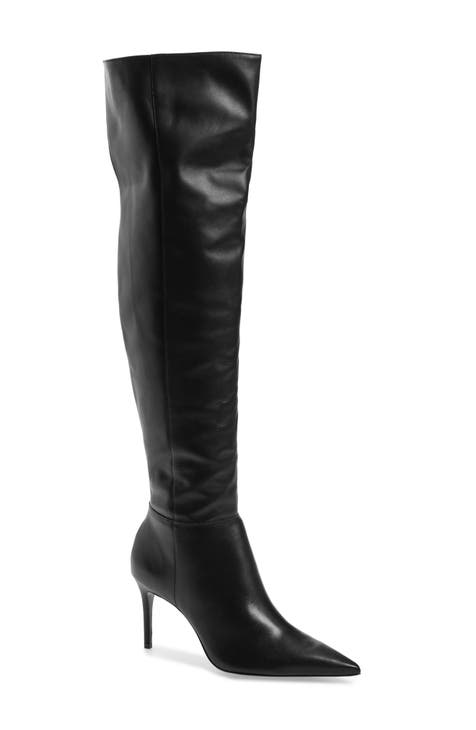 Black over the knee heel boots hotsell