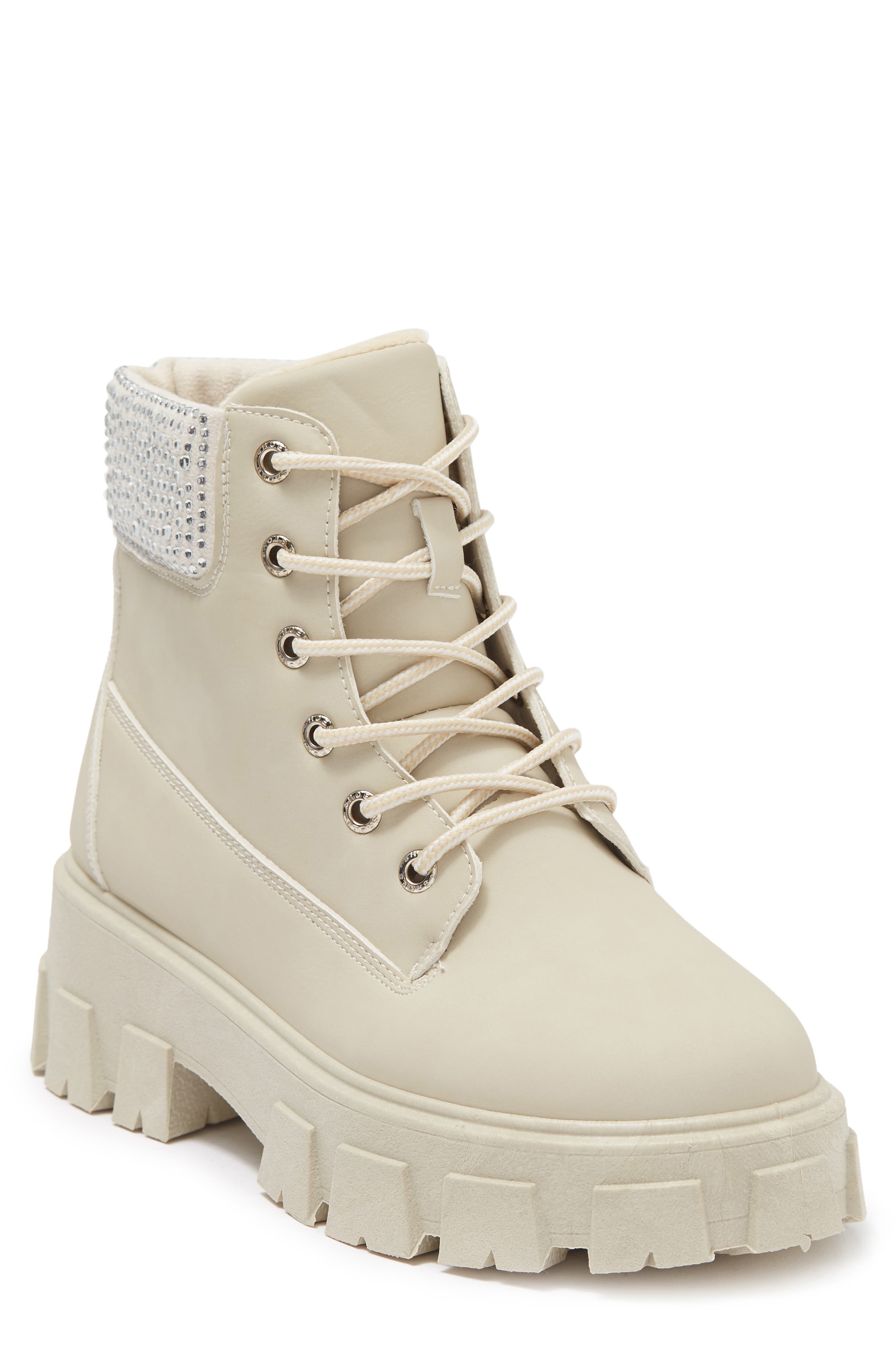all white combat boots