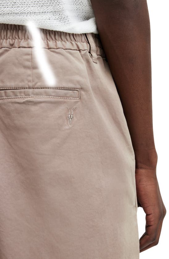 Shop Allsaints Troy Stretch Twill Shorts In Chestnut Brown