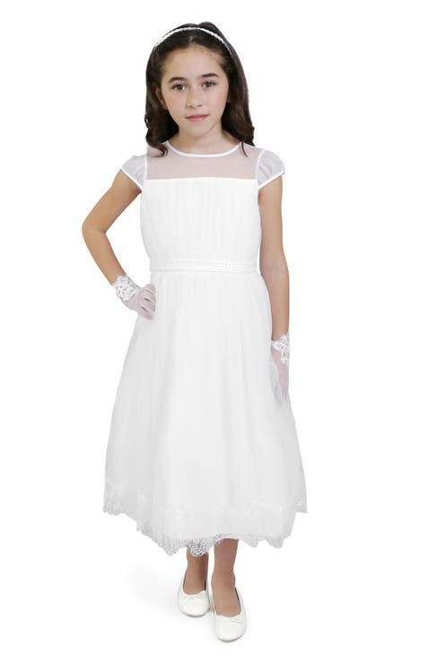 Kids' Cap Sleeve Tea Length Dress (Little Girl & Big Girl)