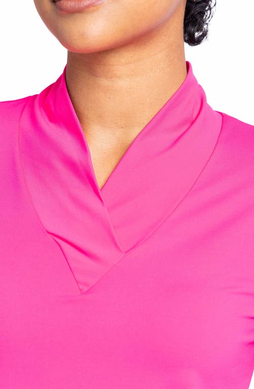 Shop Kinona Lovely Layer Golf Top In Preppy Pink