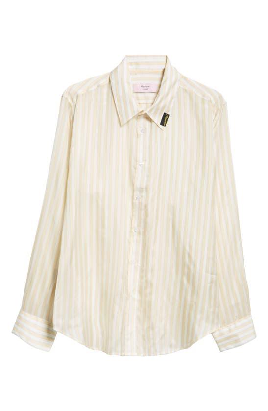Shop Martine Rose Classic Stripe Button-up Shirt In Yellow/ White Stripe