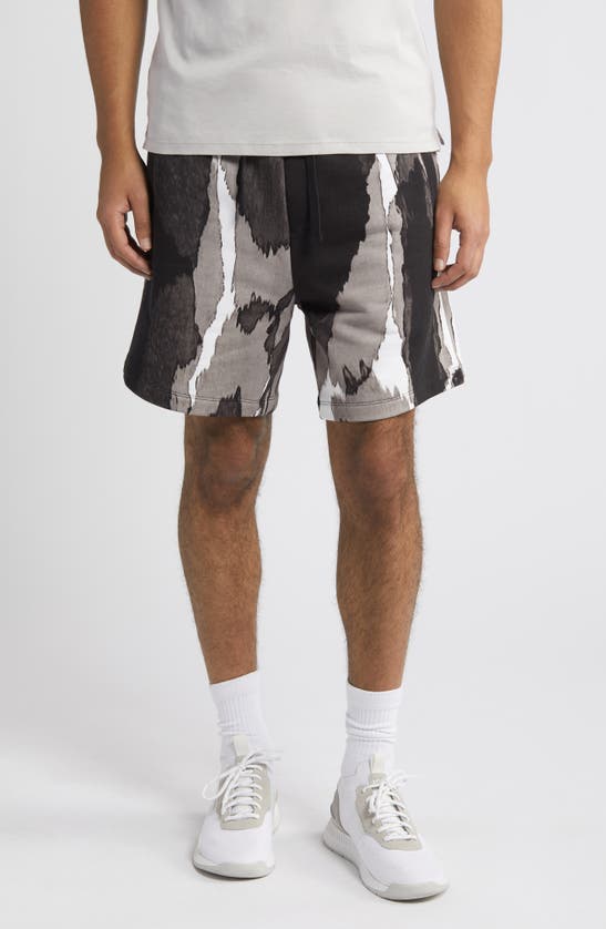 Hugo Daverar Cotton Drawstring Shorts In Black Multi