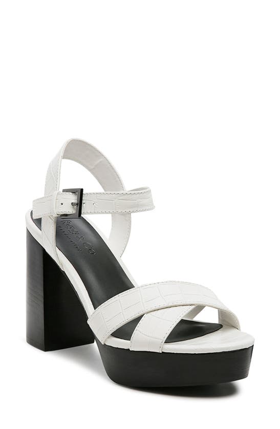 Rag & Co Chypre Platform Sandal In White