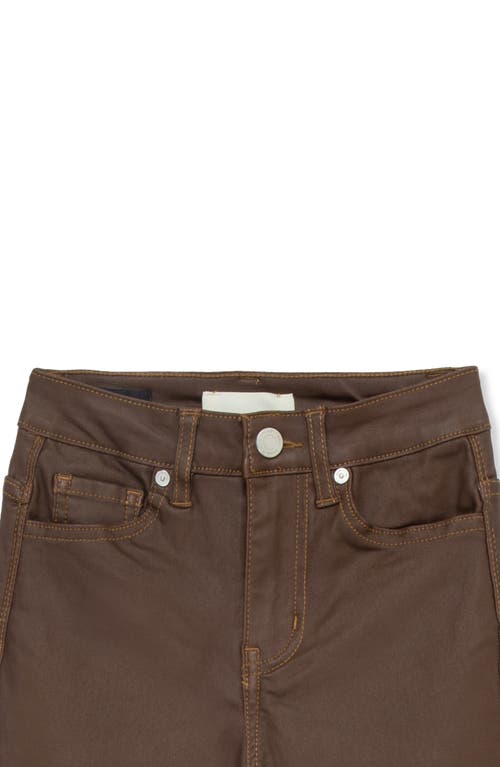 Shop Habitual Kids Kids' Coated Flare Jeans In Brown