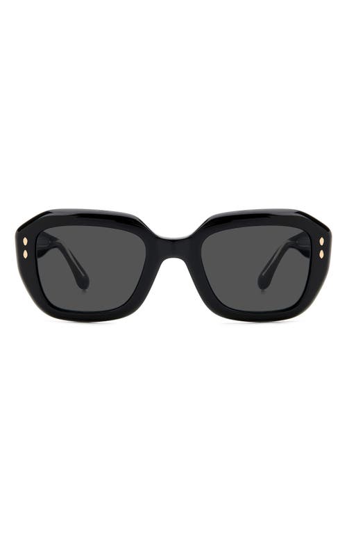 Shop Isabel Marant The New 52mm Rectangular Sunglasses In Black/grey