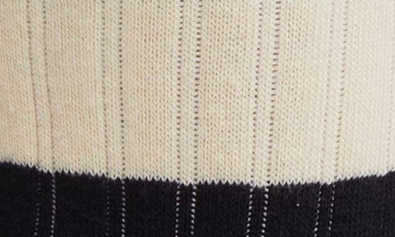 Shop Casa Clara Stripe Combed Cotton Crew Socks In Black Stripe