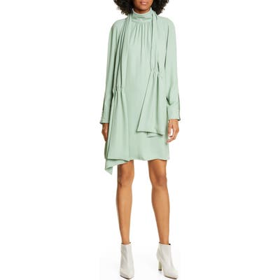 Tibi Modern Drape Long Sleeve Dress, Green