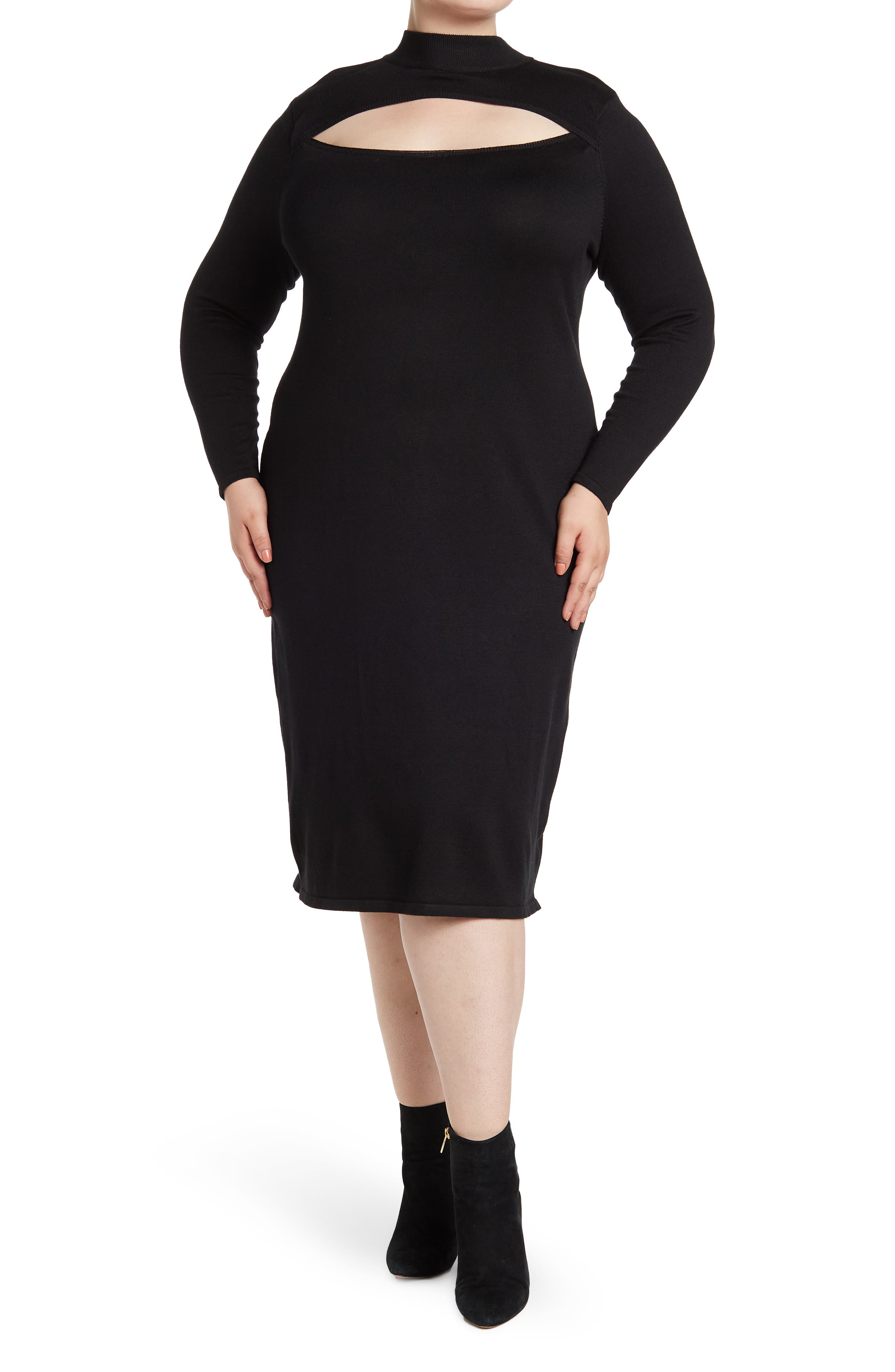 plus size midi sweater dress