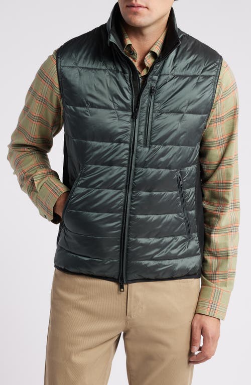 Shop Scott Barber Metallic Ciré Water Resistant Nylon Puffer Vest In Pine