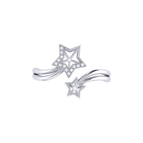 Shop Luvmyjewelry Gleaming Star Duo Sterling Silver Diamond Ring