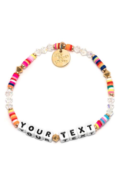 Little Words Project Rainbow Custom Beaded Stretch Bracelet In Multi