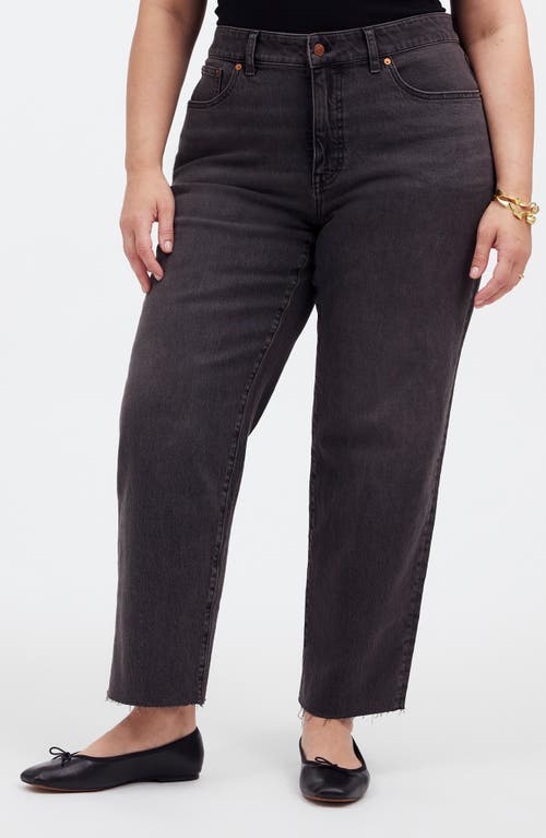 Madewell '90s Straight Leg Raw Hem Crop Jeans in Benley Wash at Nordstrom, Size 14W