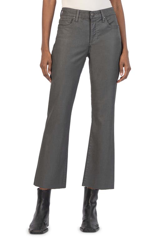 KUT from the Kloth Kelsey Fab Ab High Waist Ankle Flare Jeans in Grey