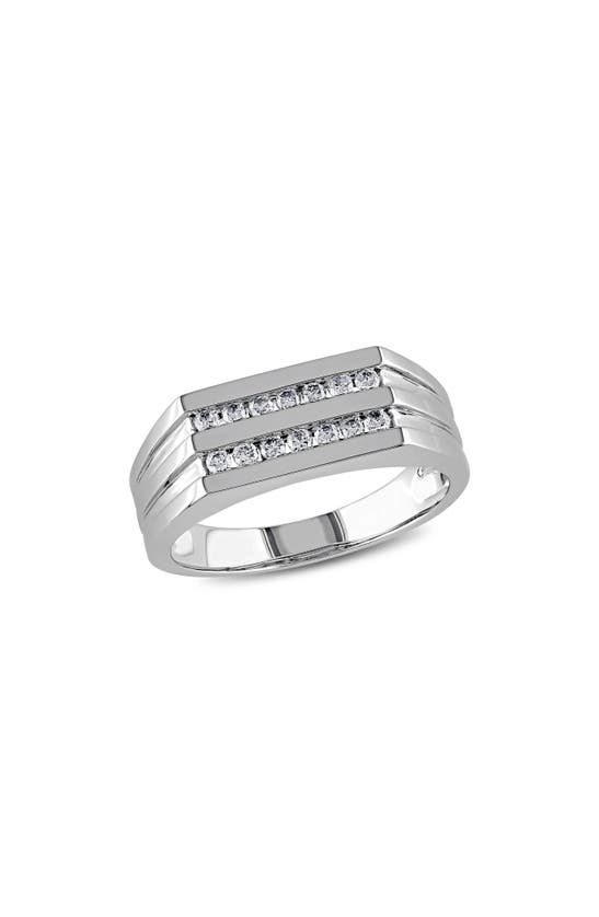Delmar Diamond Double Ring In White