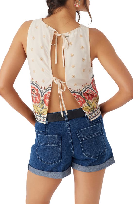 Shop O'neill Tessa Floral Tie Back Tank In Mother Of Pearl