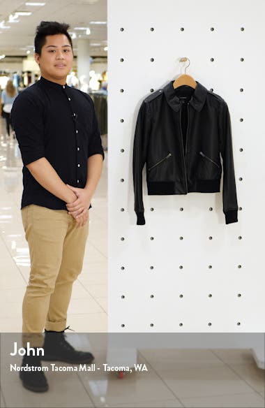 halogen faux leather jacket