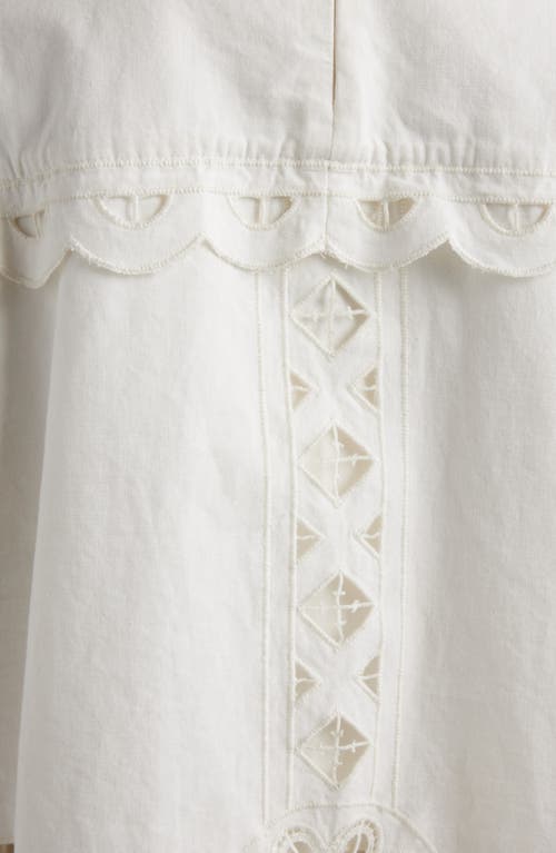 Shop Isabel Marant Praline Eyelet Embroidered Long Sleeve Cotton Dress In White