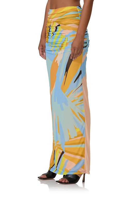 Afrm Bevin Mesh Maxi Skirt In Bird Of Paradise