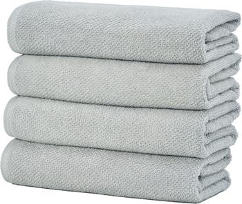 100% Cotton GRAY POPCORN BATH TOWELS - (4 Pack) - The Clean Store