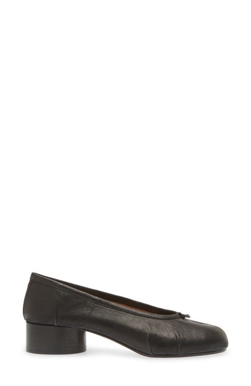 Maison Margiela Black Leather Tabi Ballerinas With Iconic Tabi Split-toe In Black