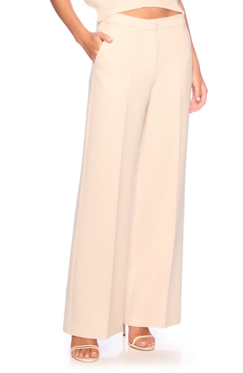 Shop Susana Monaco Pebble Weave Wide Leg Pants In Belgian Crme