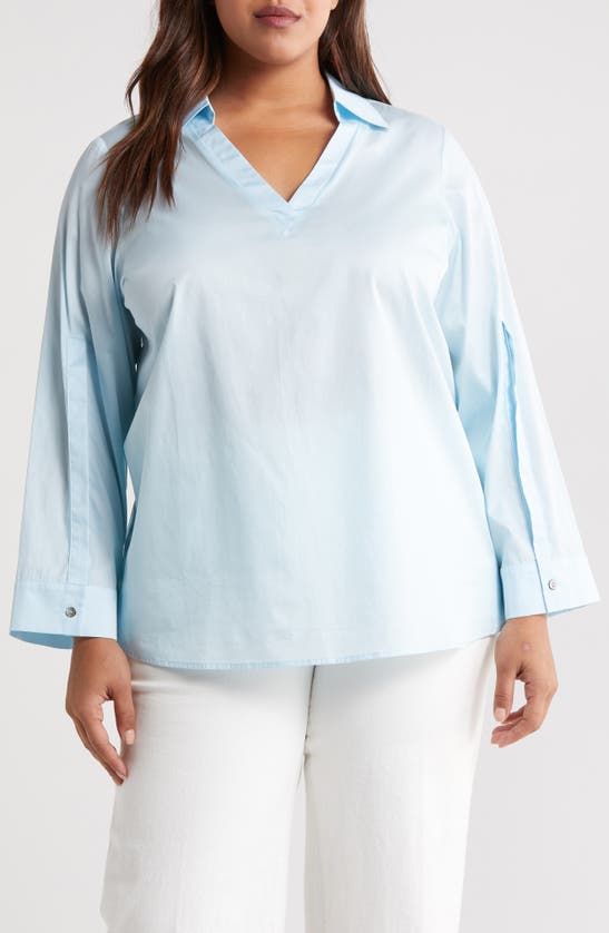 Shop Harshman Lilou Long Sleeve Top In Light Blue